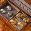 18K Gold Plated Titanium Steel Textured Earrings and Ring Set for Women