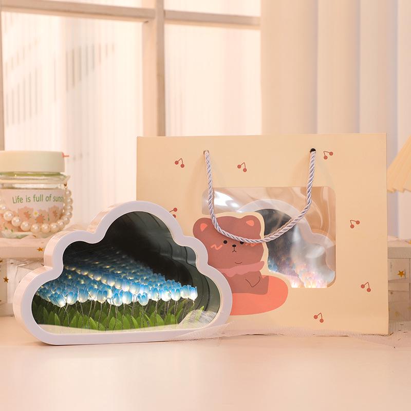 Tulip Flower Sea Cloud DIY Night Light – Handmade Desktop Atmosphere Light, Perfect for Mother's Day or Birthday Gifts