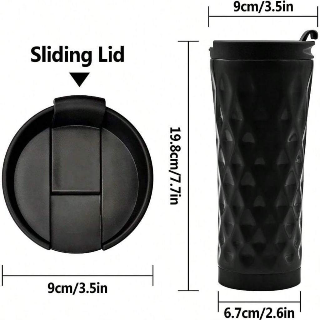 Insulated Coffee Mug 17oz, Leak Proof Coffee Cups with Lid, Thermal Coffee Cups Stainless Steel Reusable Coffee Mug Keep Cold and Hot Travel Mug