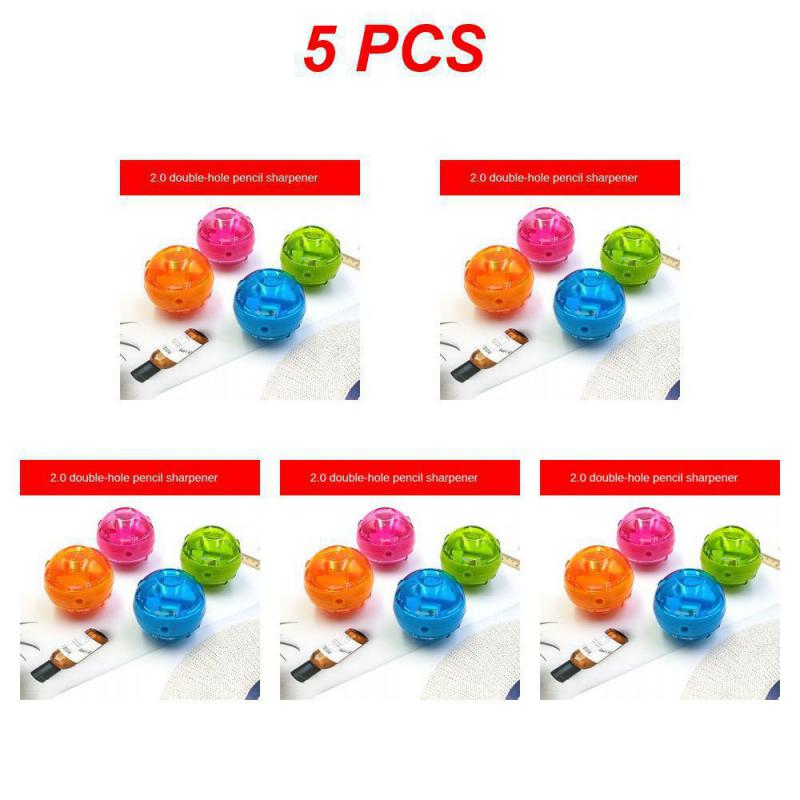1~10pcs Double-hole Pencil Sharpener Candy Colored Pencil Sharpener Students Spherical Automatic Pencil Planer School Supplies