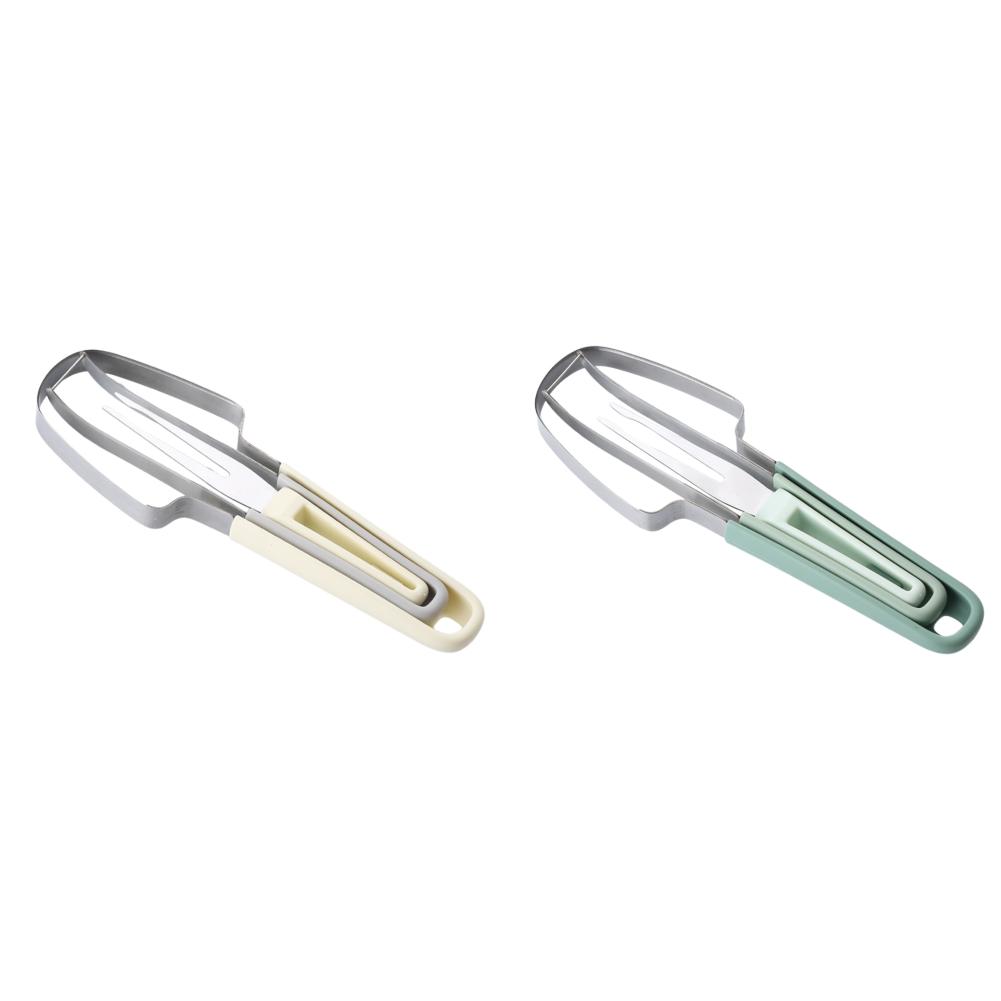 1/2 Stück Wassermelonen Gabel Schäler Schneider Edelstahl Frucht Wassermelonen Schneidewerkzeug Gabel Schäler Messer Set Multifunktionale Küche