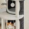 Katzenkratzbaum Turm Kletterspiel Sisalmatte für Höhlen Mehrstöckige Tonne mit Mehrkatzenfamilie Soziale Katzen