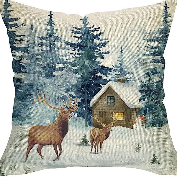 Nordic Christmas Snowman Pillowcase Linen Sofa Cushion Pillowcase New Style Christmas Pillowcase