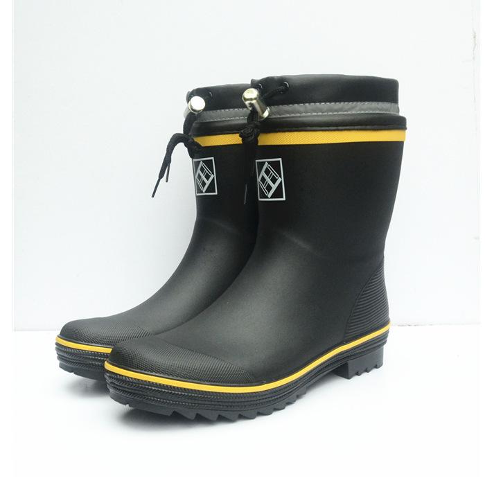 

H013 Мужские резиновые сапоги средней высоты с бархатной подкладкой для рыбалки и отдыха на природе - японский и корейский стиль 46