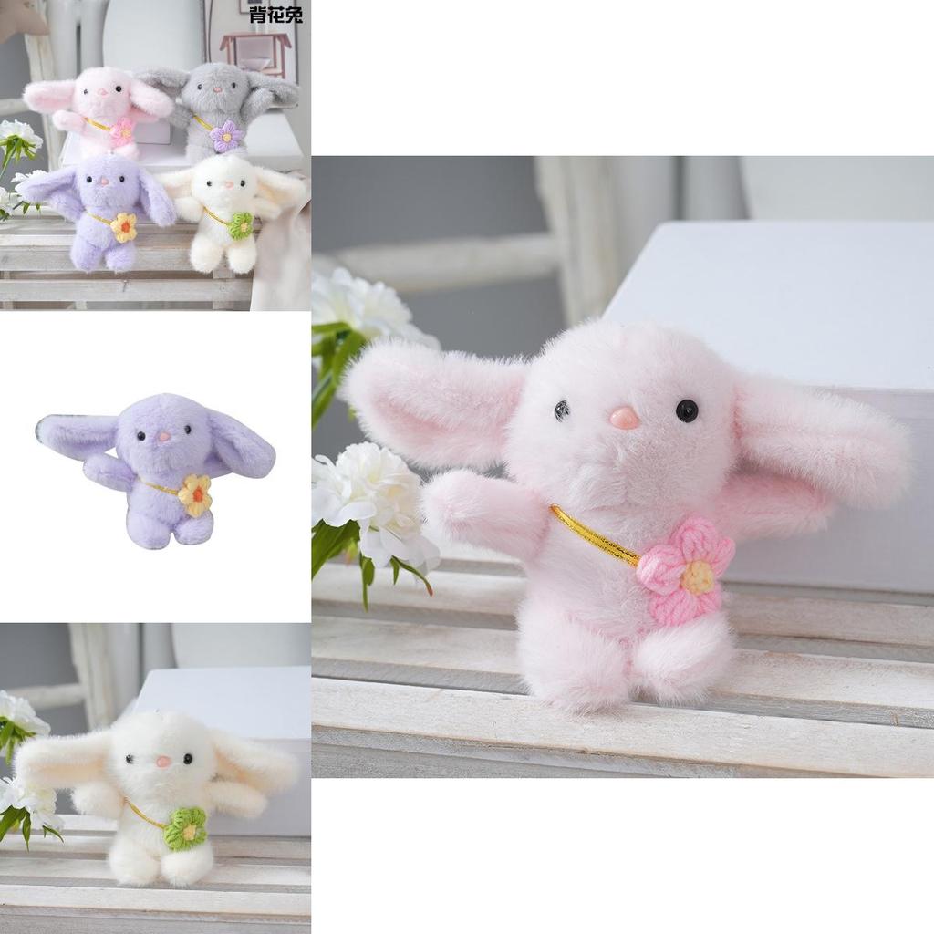Cute Plush Rabbit Keychain Adorable Bear Doll Backpack Charm Soft Toy 16cm For Kids