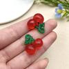 10 Stück Transparente Harz Rote Kirsche Erdbeere Anhänger Für Frauen Armband Halskette DIY Schmuckherstellungszubehör