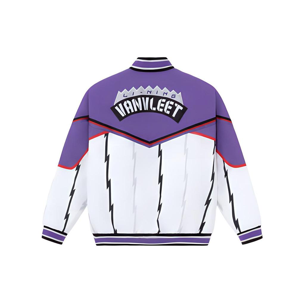 Li-Ning Color Block Lockere Passform Reißverschluss Warme Baumwolljacke Herrenjacke Ultraviolett AJDR545-2