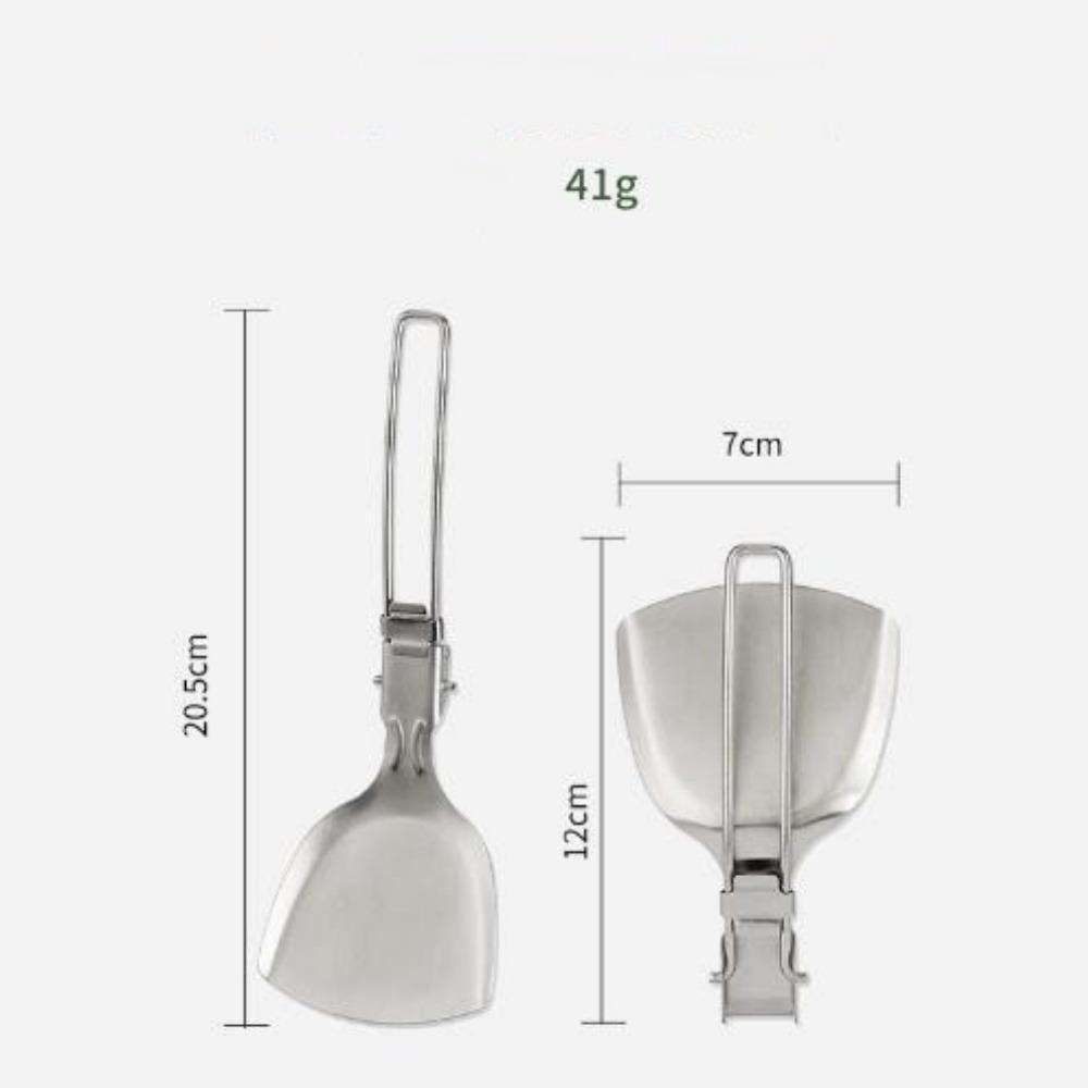 304 Stainless Steel Camping Stir Fry Shovel Pot Lightweight Portable Long Handle Kitchenware 6 Styles Shovel Soup Spoon Set