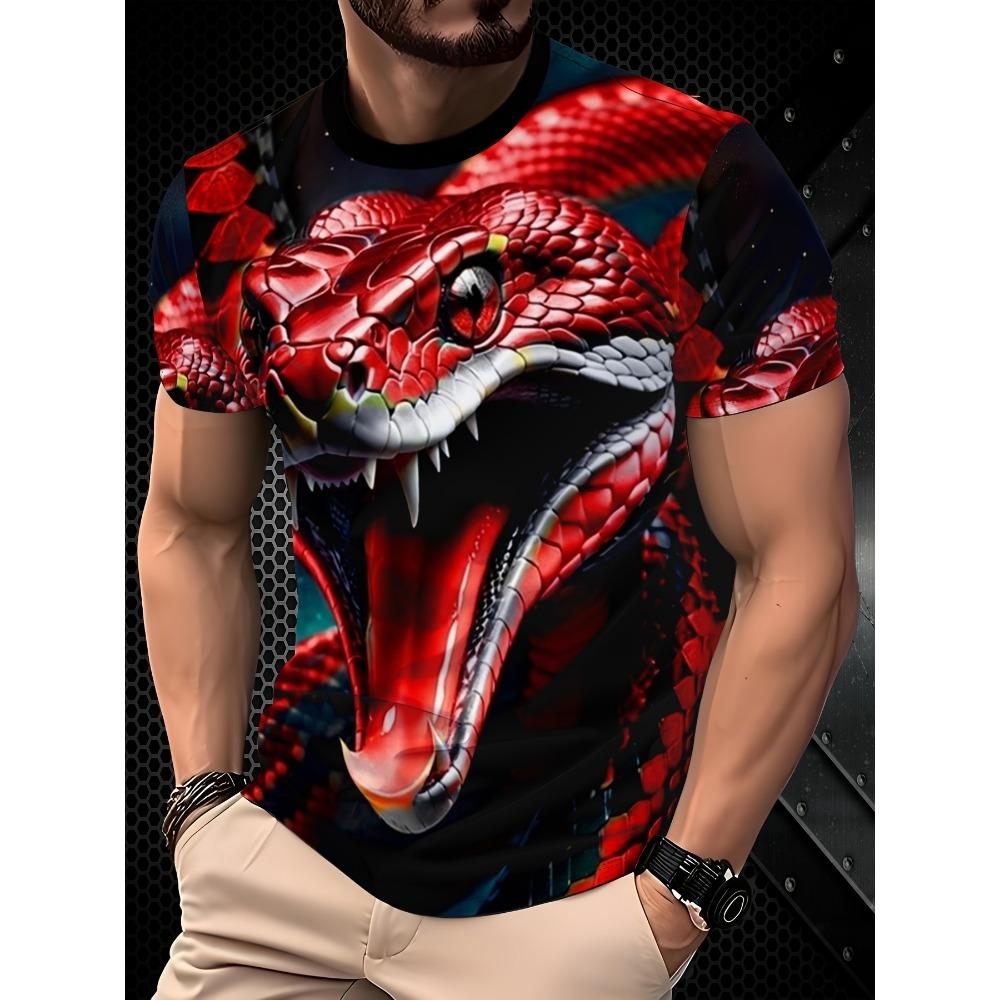 Men s casual sports 3D printed pattern T-shirt S