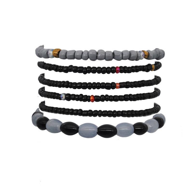 Bohemian Ethnic Style Multi-Layer Beaded Bracelet 6-Piece Set Fringed Pendant Bracelet Generation