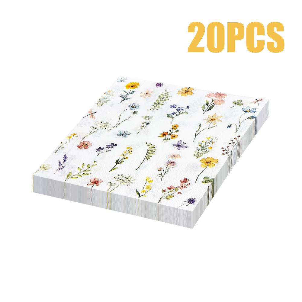 In-Stock Multicolor Floral Disposable Party Napkins