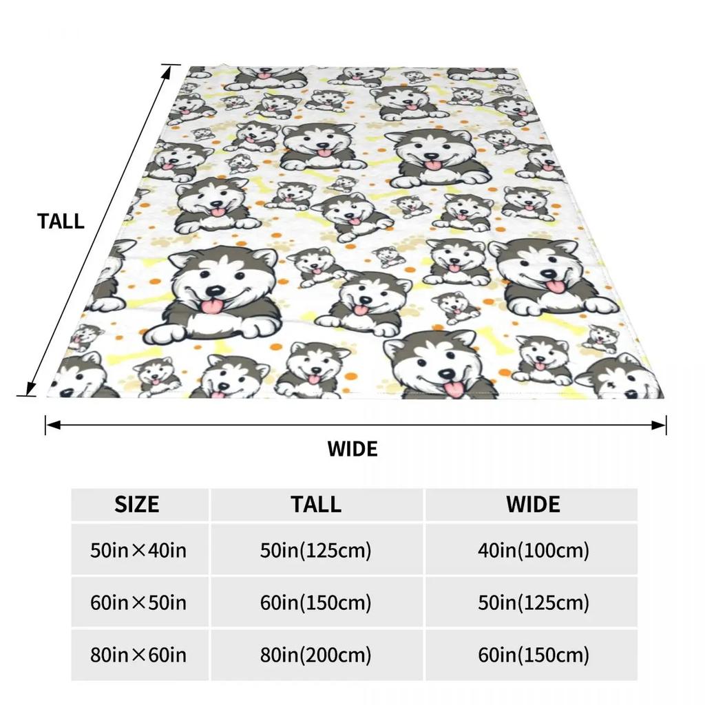 Cute Puppy Husky Flannel Blankets 3D Animal Dog Lovely Cool Throw Blanket Sofa Bedding Lounge 200x150cm Plush Thin