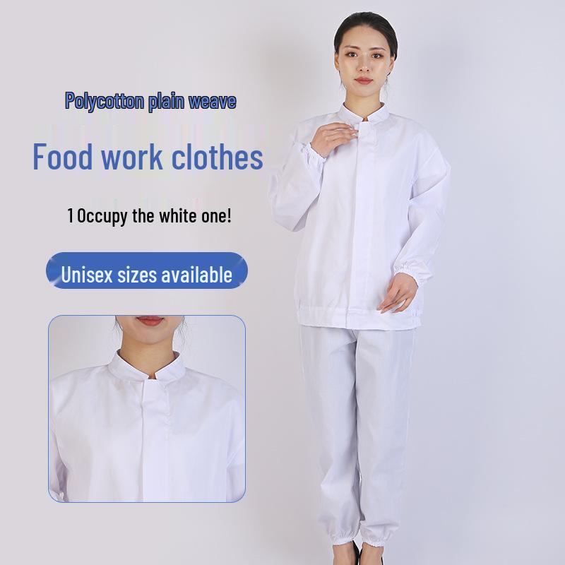 Unisex White Workwear Set for Catering, Food Industry, and Bio-Pharmaceuticals