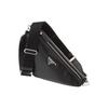 Prada Logo Smaltato Triangolare Tracolla in Tessuto Regolabile e Rimovibile Borsa a Tracolla in Pelle Borse da Uomo Nera 2VH155_ASK_F0002_V_OLO