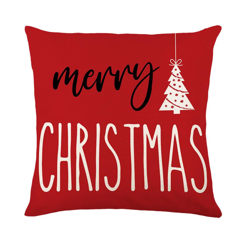 Christmas Linen Pillow Cover Christmas Sofa Pillow Home Printed Pillow Cover Pillow Cover
