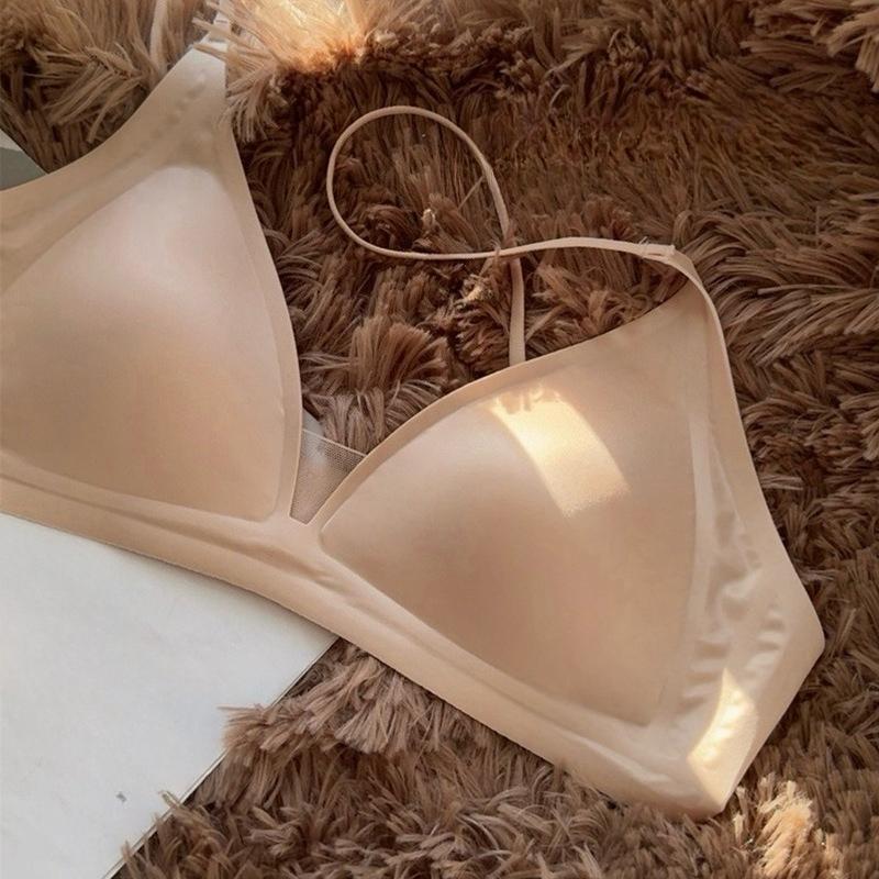 

Женское летнее тонкое нижнее белье с глубоким V-образным вырезом, на тонких бретельках, бесшовное, без косточек XL