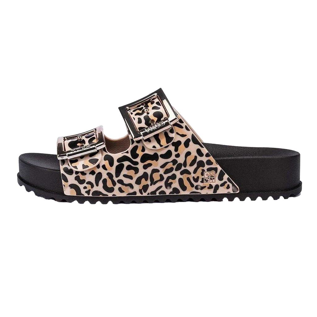 Zaxy Womens/Ladies Leopard Print Double Buckle Sliders