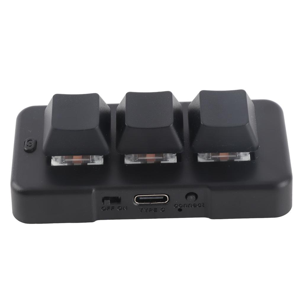 3 Key Keypad RGB Backlit 3 Keys USB Interface Mini Mechanical Programmable Plug and Play Macro Keypad for Computer