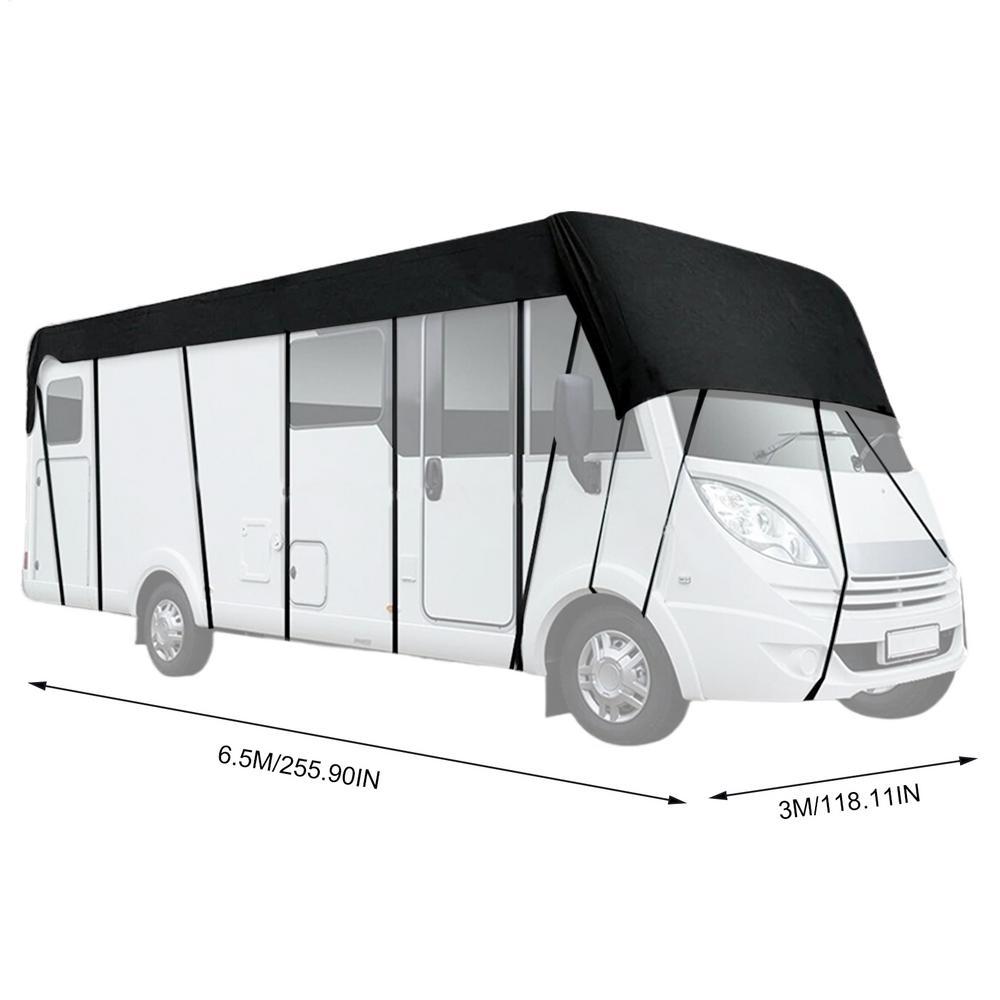 Travel Trailer Cover 210D Oxford Cloth RV Cover 21X10 Ft Caravan Roof Cover Trailer Rooftop Covers RV Winter Cover for RV Travel