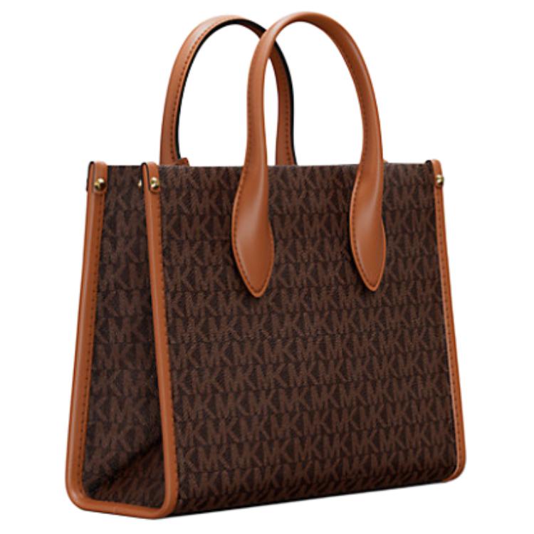 Michael Kors Mirella Signature Logo Potahovaná plátěná taška Tote Dámské tašky Tote Hnědá 35R5G7ZT1B-BROWN