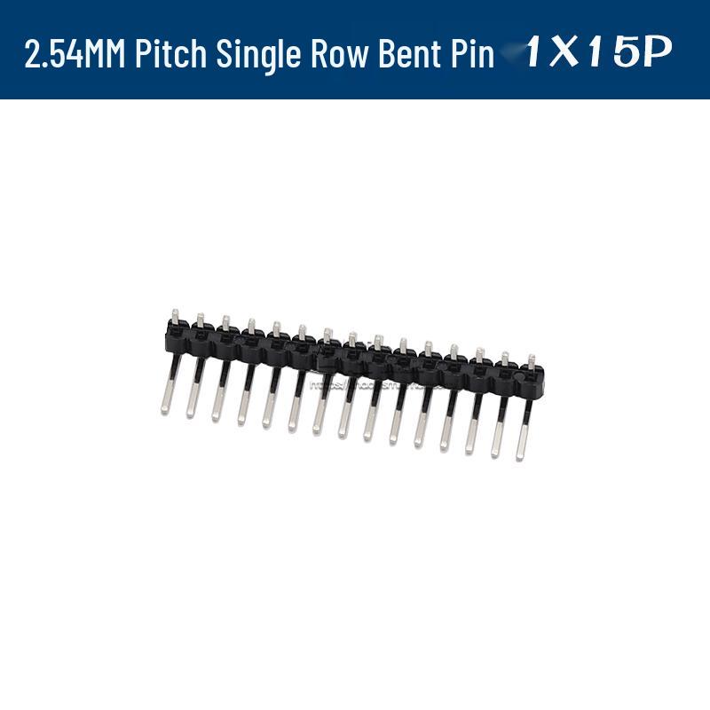 90° Dual Row Pin Header, 2.54MM Pitch, 1x2 to 1x40 Pins