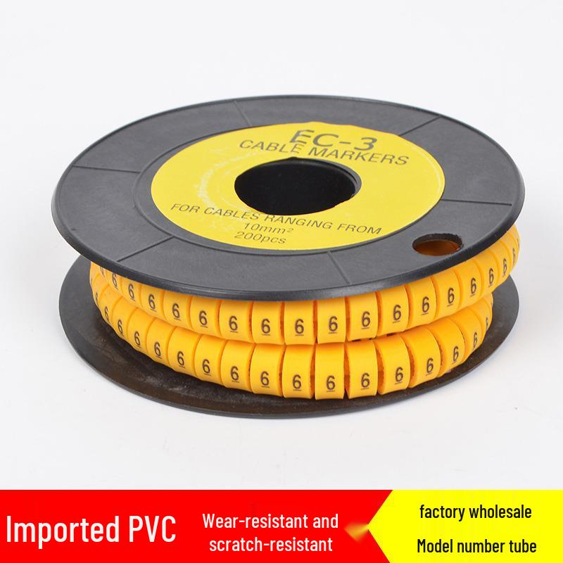PVC Electrician's Number Tube: EC Series Identification Sleeve for 4 Square Special-Shaped Wire