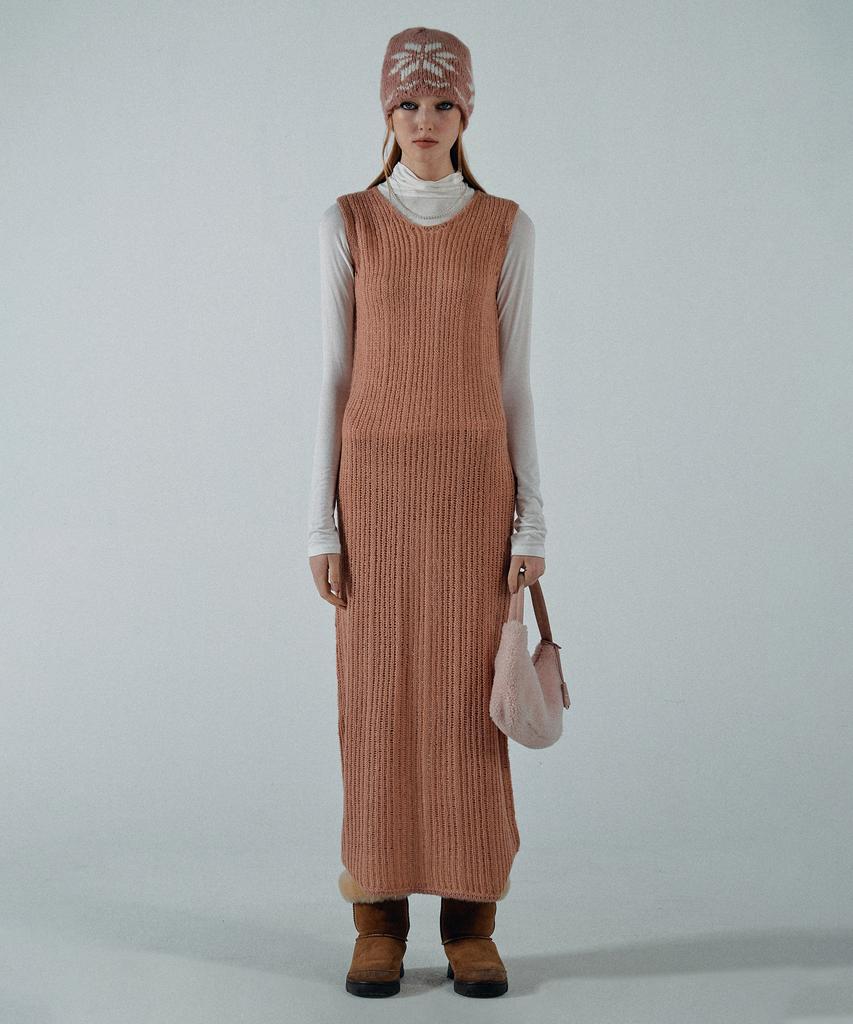 Sculpter Blend Knit Maxi Dress Coral