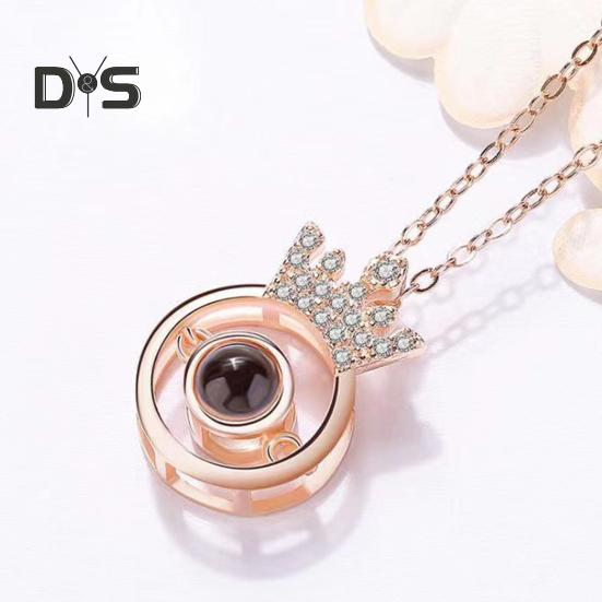 Picture Necklace Personalized Photo Projection Necklace Memorial Valentine's Day Birthday Gifts for Wife Girlfriend