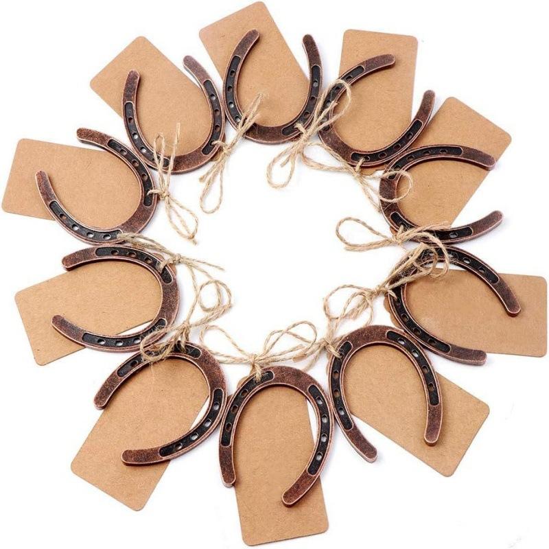 10/20PCS Lucky Horseshoes Wedding Favors Rustic Craft Horseshoe Gifts with Thank Tags and Gift Bags for Birthday Baby Shower