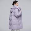 Neue lockere Kapuzen-Daunen-Baumwolljacke für Damen Mittellange Winter-Graphen-Baumwolljacke für den Winter