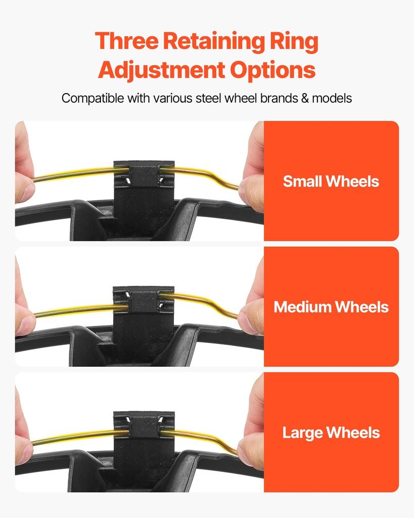 Tapacubos para Ruedas, Juego de 4 Tapacubos de 15 Pulgadas, Tapacubos de Repuesto OEM para Llantas, Tapacubos a Presión para Coche Tamaño R15, Tapacubos Universales de ABS de 10 Radios para Llantas de Neumáticos