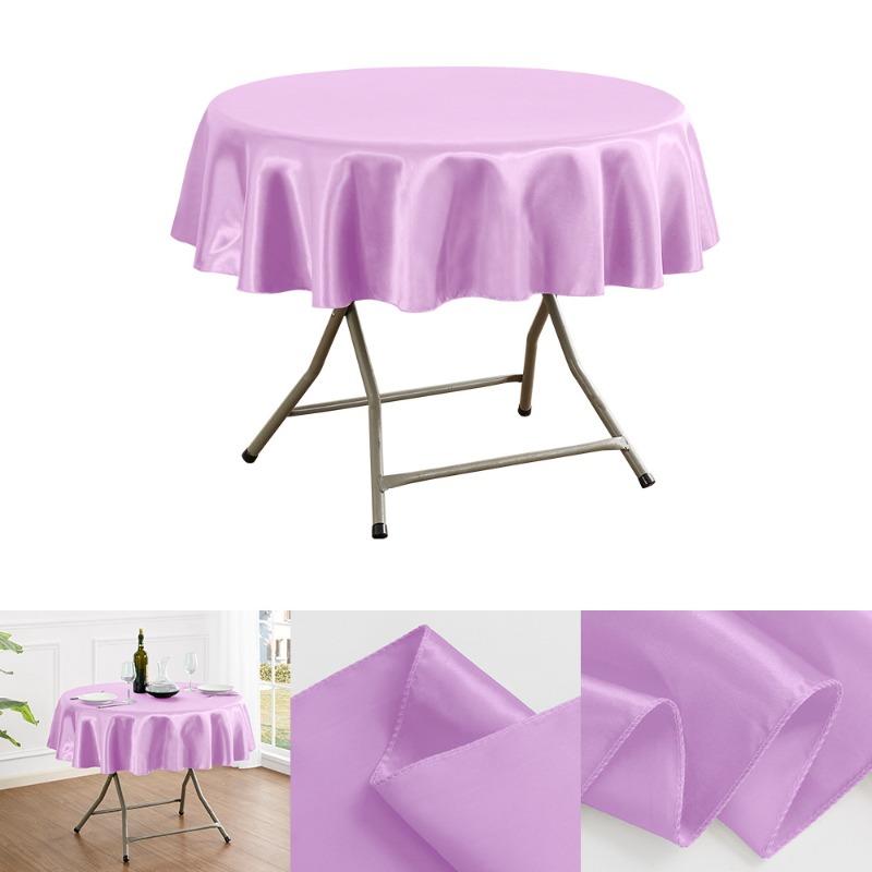 150/180/200cm Round Satin Tablecloth Bright Silk Tablecloth For Baby Shower Wedding Birthday Party Banquet Christmas Table Decor