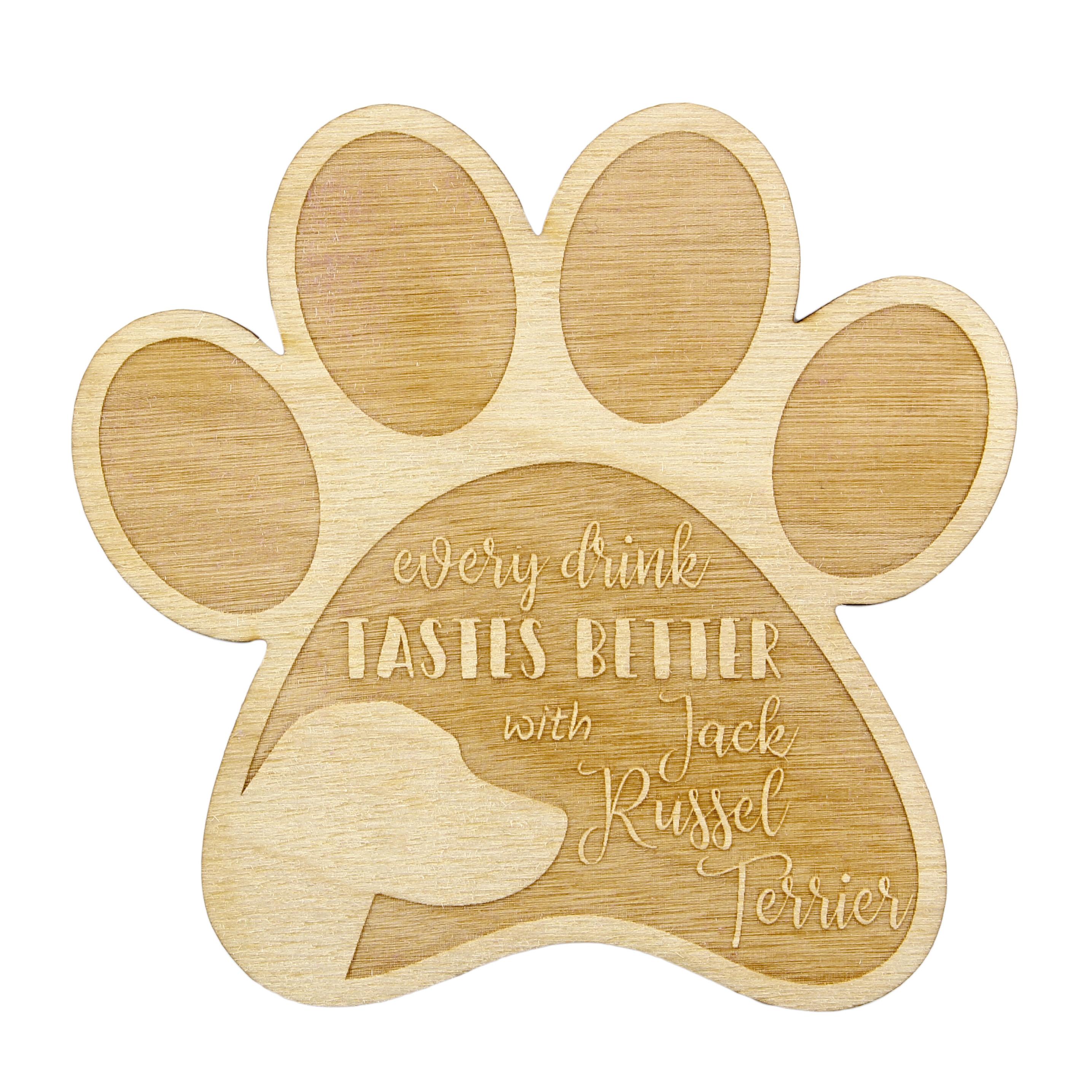 

Jack Russell Terrier - Mug coaster, engraved coaster with dog, gift for dog lover by Art-Dog brand