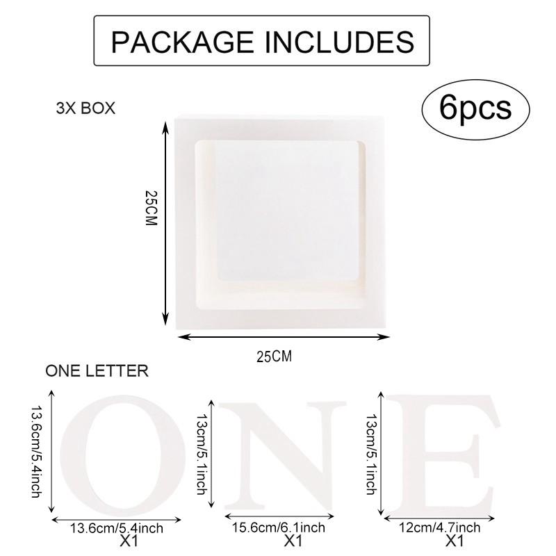 25cm ONE Letter Balloon Box 1 One Year Old Birthday Decor 1st Birthday Party Decoration Kids Boy Girl Baby Shower Balloon Box