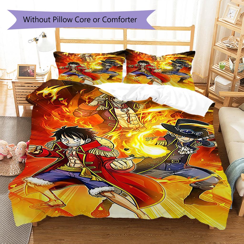 Luffy D 3pcs Duvet Cover Set, Digital Print Bedding, No Core, Children's Birthday Gift -HYQ19