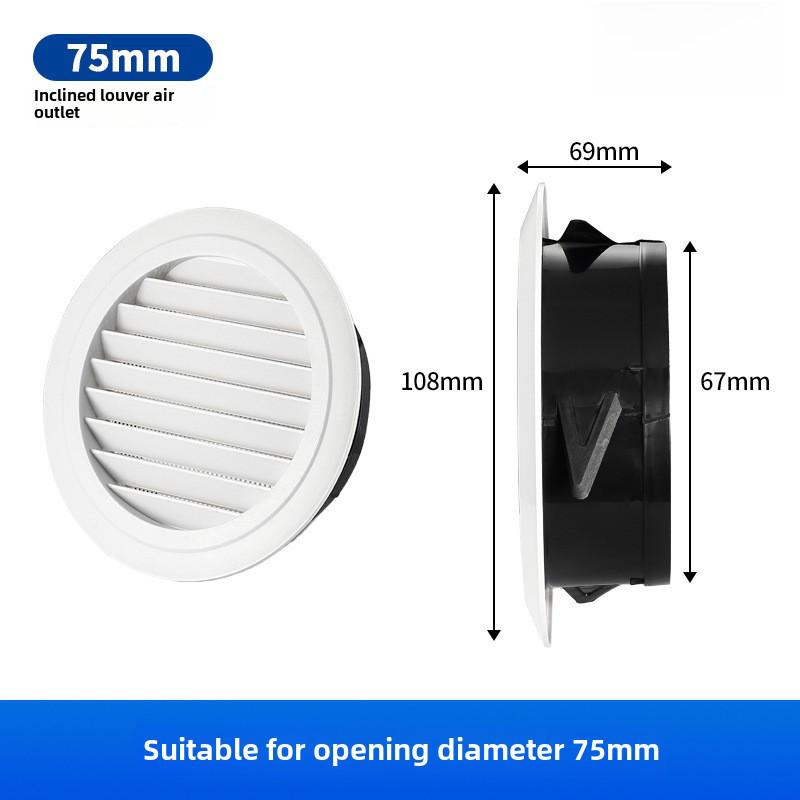 Universal Adjustable ABS Air Vent with Slanted Louvers for Indoor Ventilation and Exhaust.