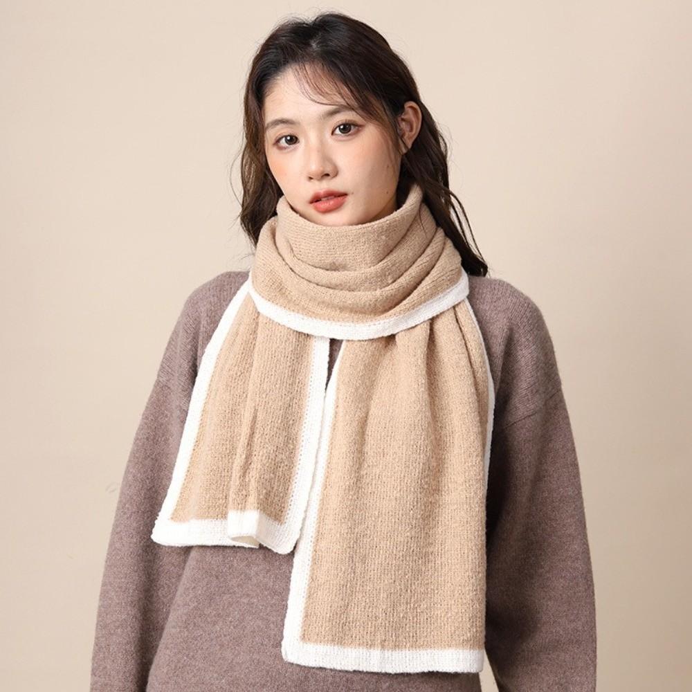 Thicken Knitted Scarfs Wool Plush Neckerchief Shawl Winter Scarf  Women