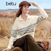 betu Women's Fair Isle Jacquard Half-Zip Pullover Sweater