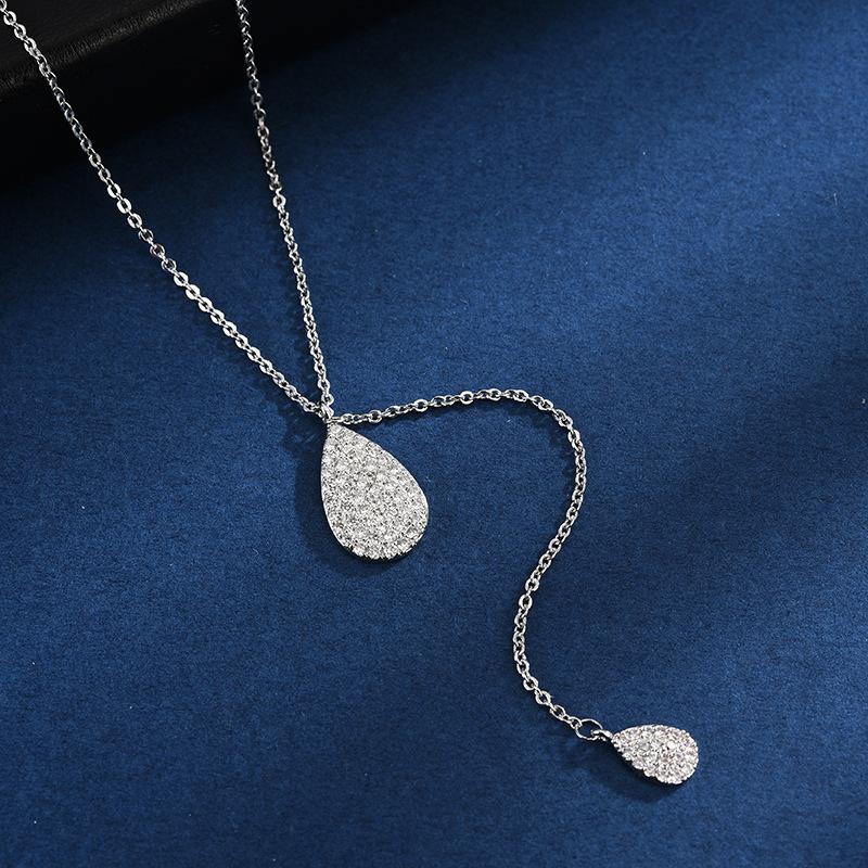 ANENEJERY Women's Necklace Simple Personality Water Drop Necklace Fashion Versatile Hollow Necklace