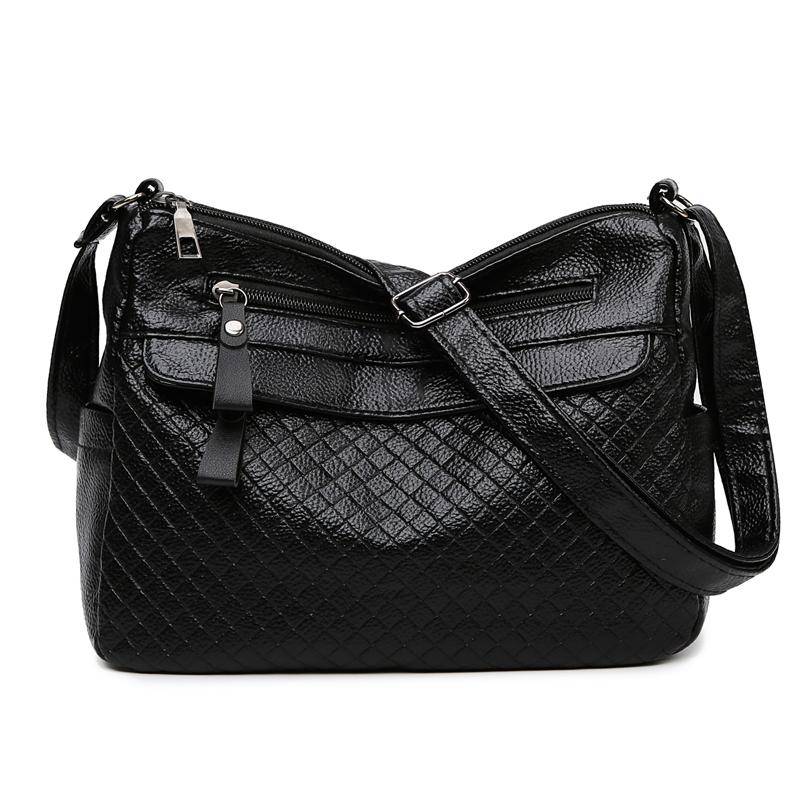 Women s bag, commuting, versatile, multi-layer, large capacity, mom bag, middle-aged ladies shoulder crossbody bag чёрный