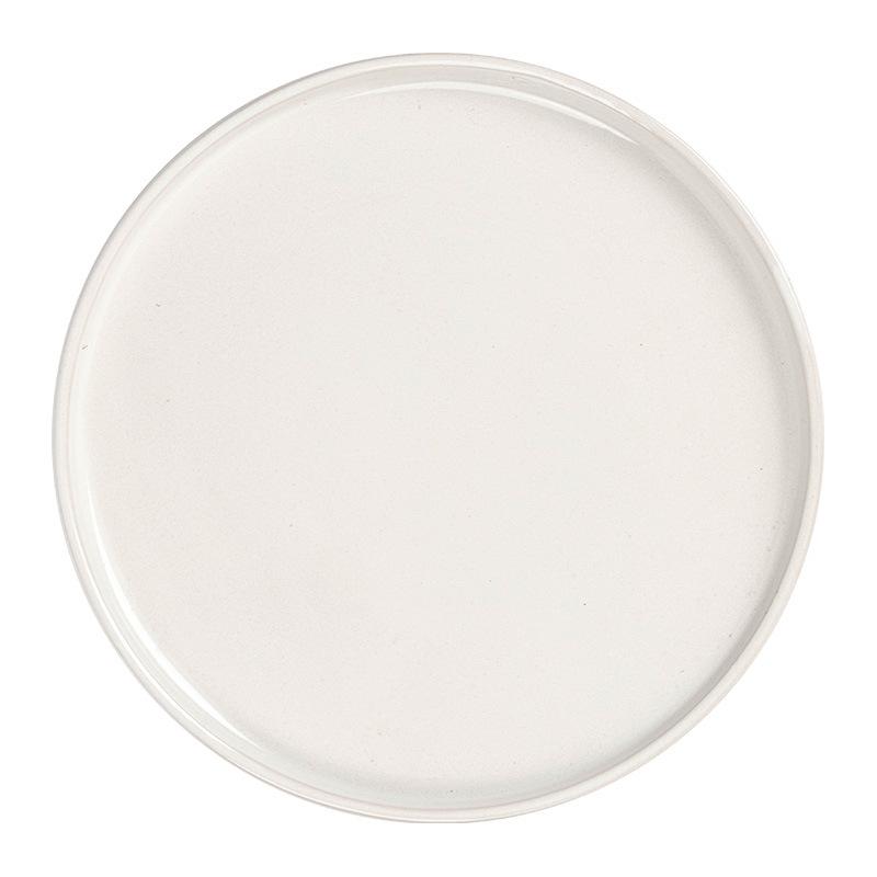 Large White Plate Simple Solid Color Ceramic Plate Household Vegetable Plate Round Plate Dining Plate Restaurant Plate Steak Plate