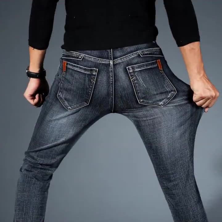 

Men s Fashion Casual Stretch Jeans Pants Plus Size Black Blue 28 чорний