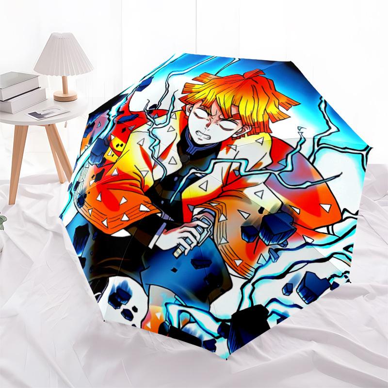 1pc Demon Slayer Automatic Folding Umbrella, Automatic Folding Umbrella with 8 Ribs, Convenient for Outdoor Use 087