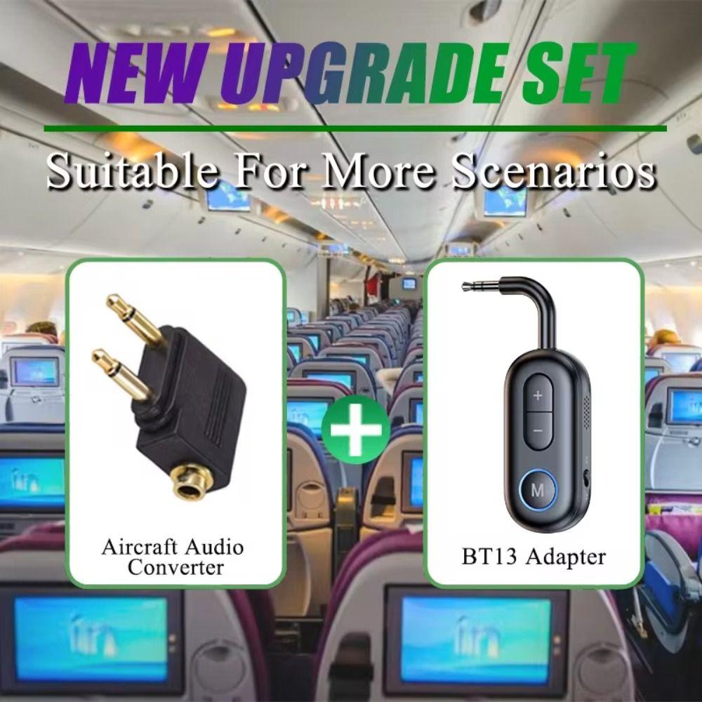 2 IN 1 Airplane Wireless Adapter Bluetooth 5.4 Airplane Headphones Adapter TV Speaker Car
