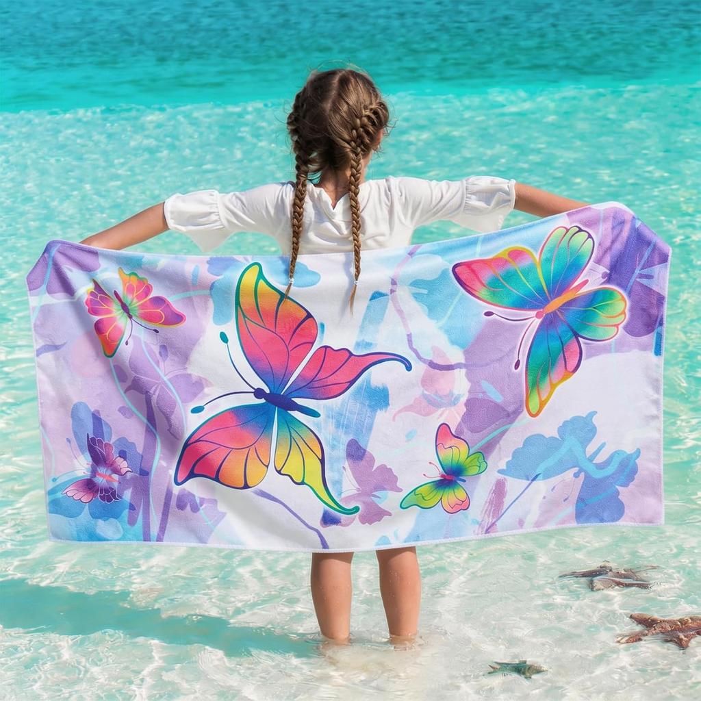 Kids Beach Towel for Boys Shark Sand Free Swim Towels Pool Beach Towel Quick Dry Absorbent Super Soft Beach Blanket Camping