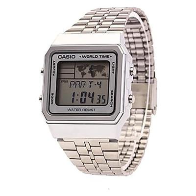 A500WA-7 Basic Digital Watch Men's Metal Silver Quartz