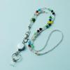 Crystal Stone Lanyard Necklace with Easy-Pull Buckle for ID and Keys