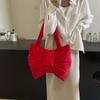 2025 New Style Simple Canvas Bag One-shoulder Handbag Cute Exquisite Bow Knot Niche Cross-slung Commuter Tote