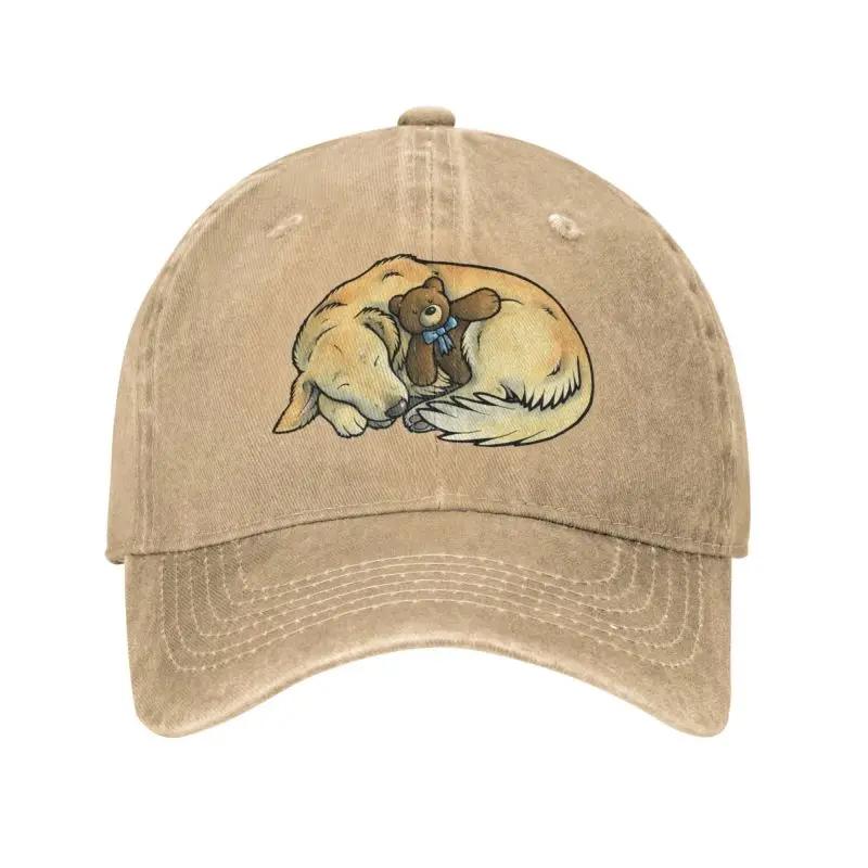 Punk Unisex Cotton Sleeping Golden Retriever Baseball Cap Adult Animal Dog Bear Adjustable Dad Hat Women Men Hip Hop