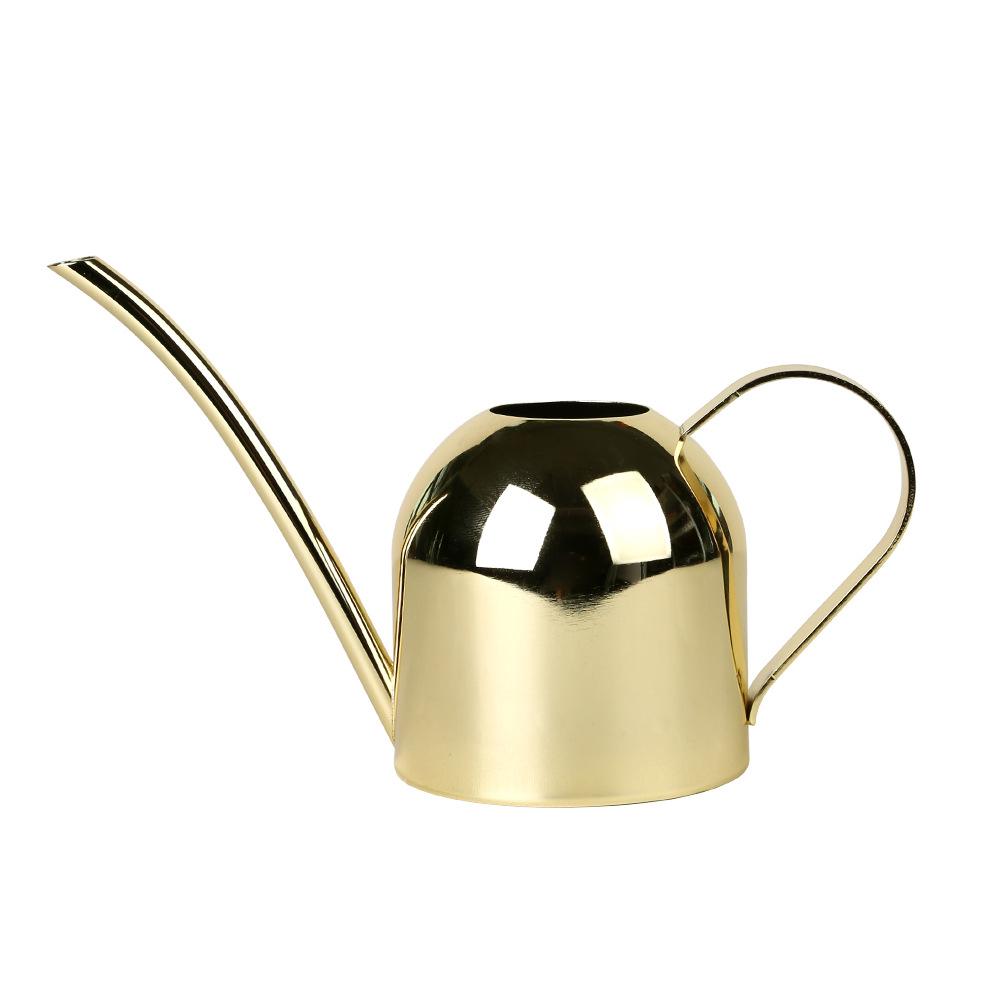 (Gold) Stainless Steel Long Spout Watering Can for Flowers and Plants, Small Watering Can, Gardening Tool, 450ml 16.9oz